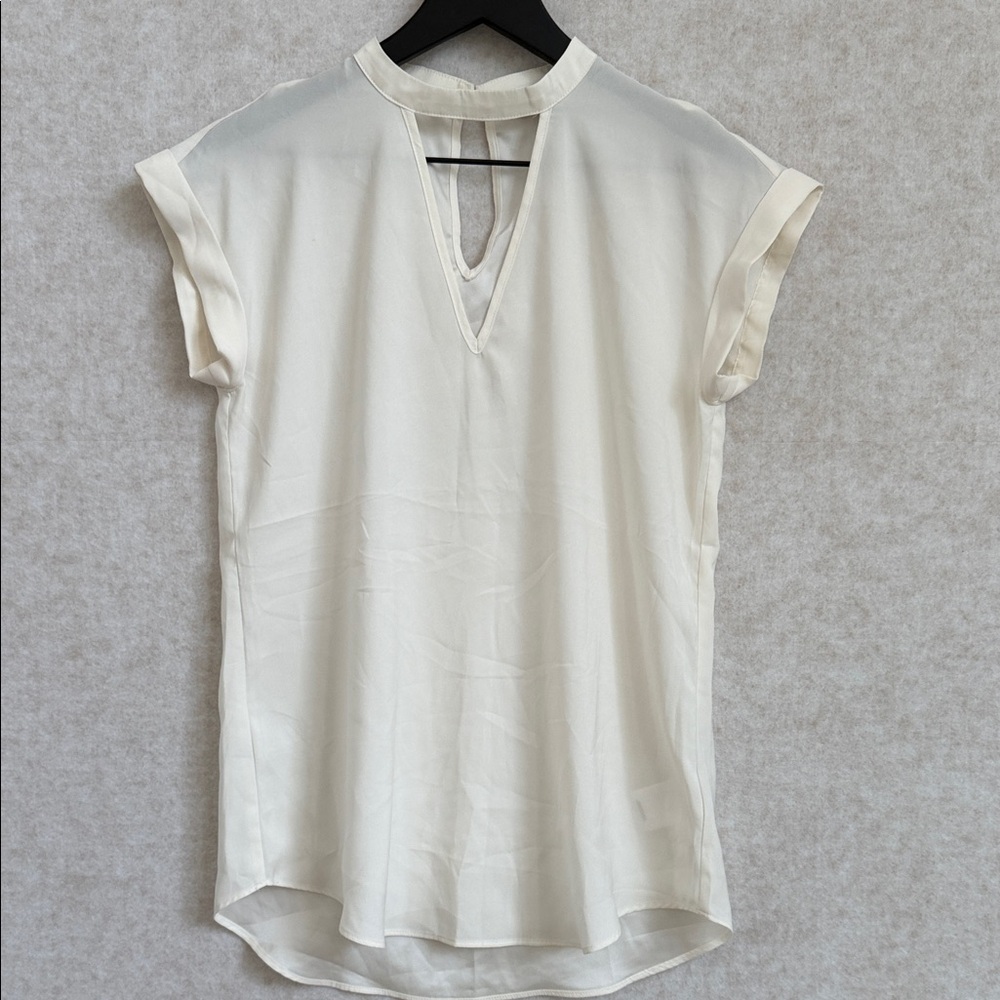 Express Cream V-Neck Blouse